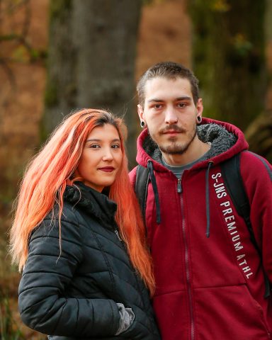 bekka and nathan , forest of dean image of a young couple inthe forest of dean